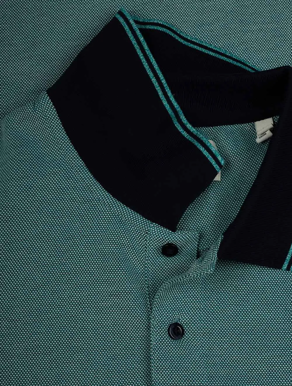 4-Farben Oxford Kurzarm Piqué Polo Tropenblau