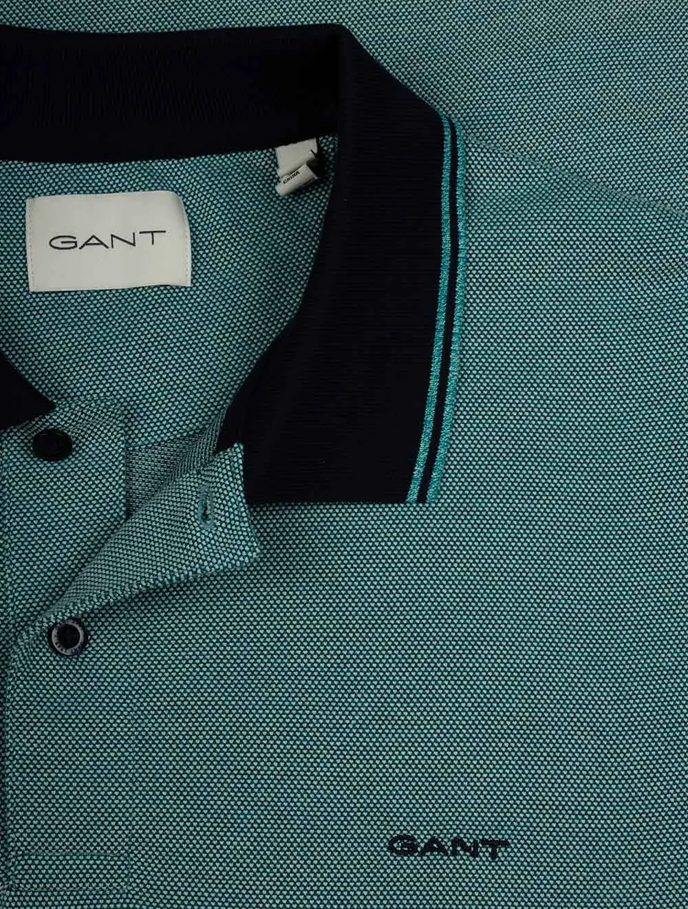 4-Farben Oxford Kurzarm Piqué Polo Tropenblau