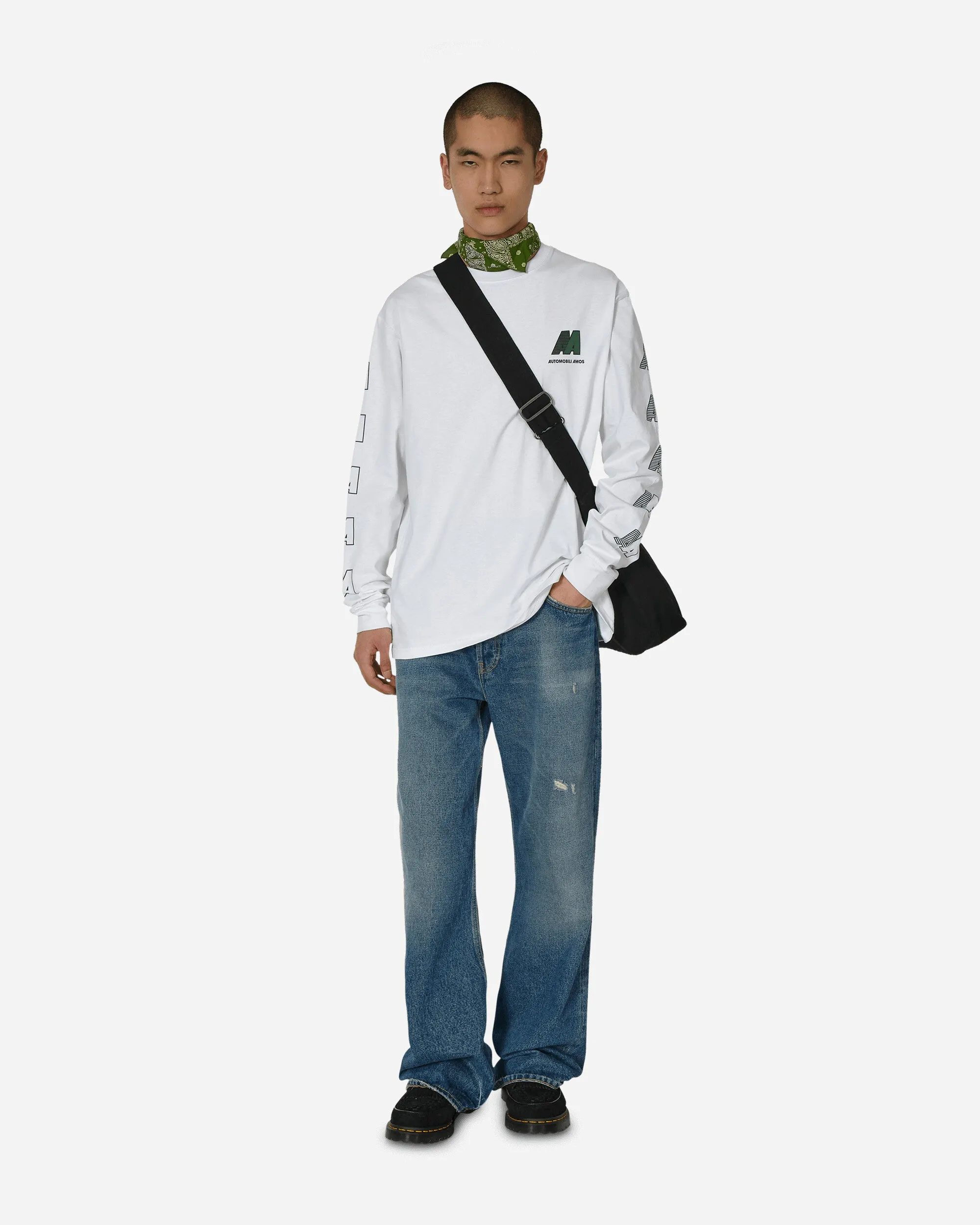 AA Logo Langarmshirt Weiß