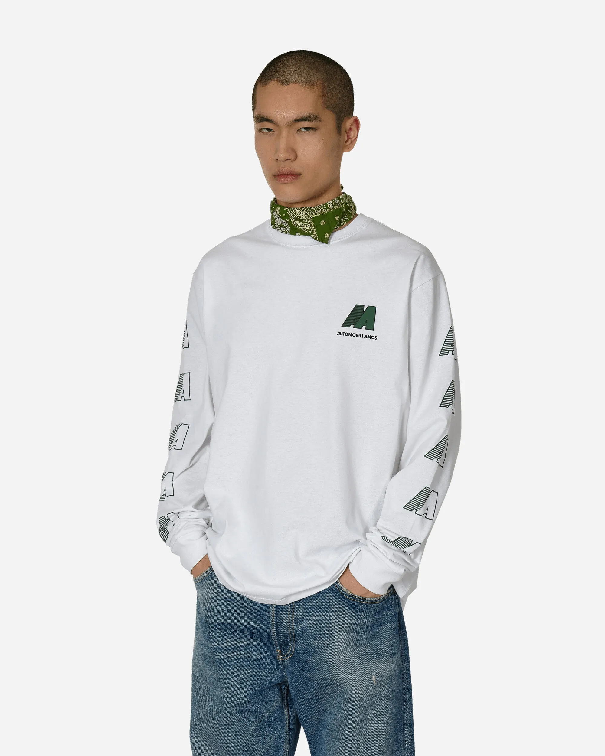 AA Logo Langarmshirt Weiß