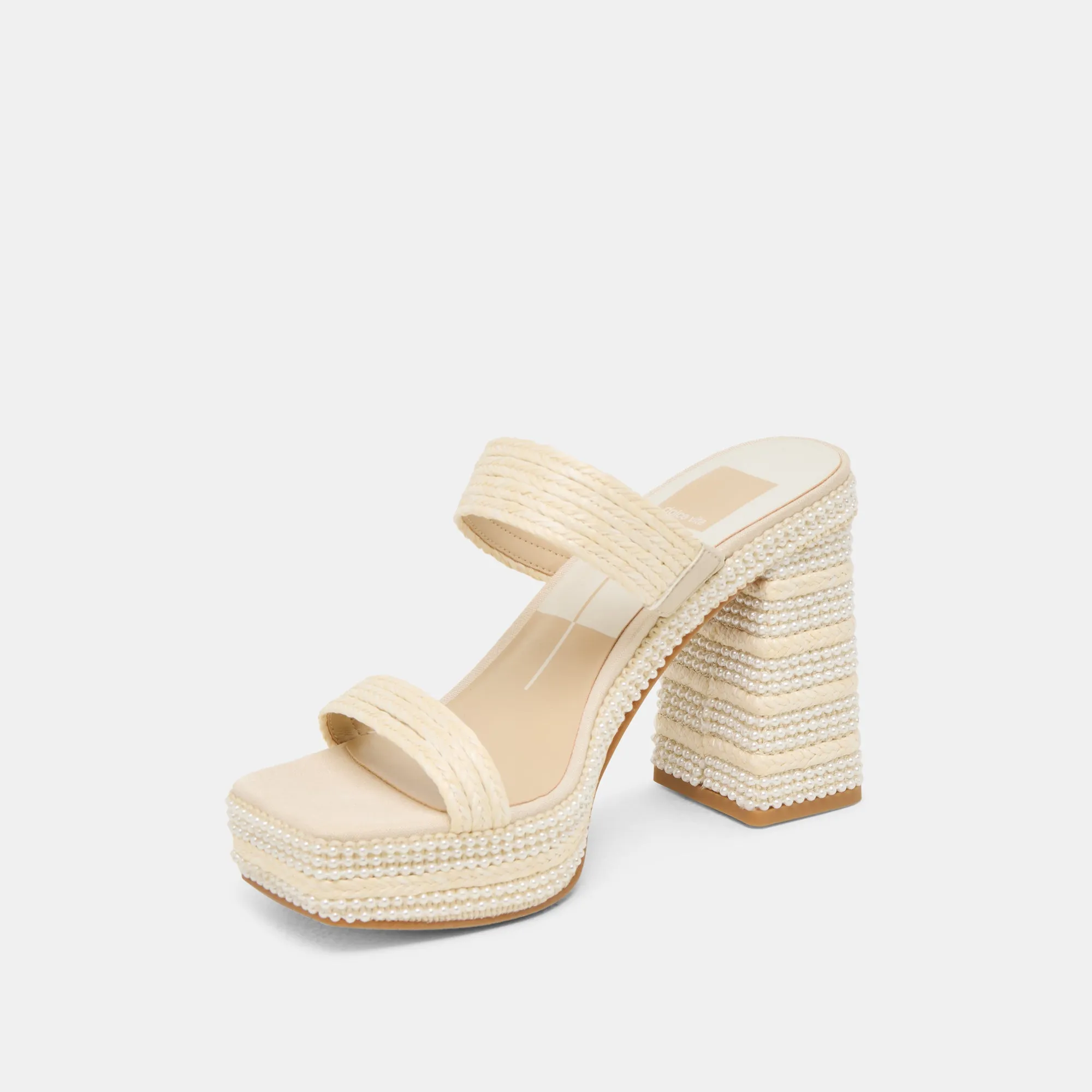 ALIYA PEARL ABSÄTZE VANILLE-RAFFIA