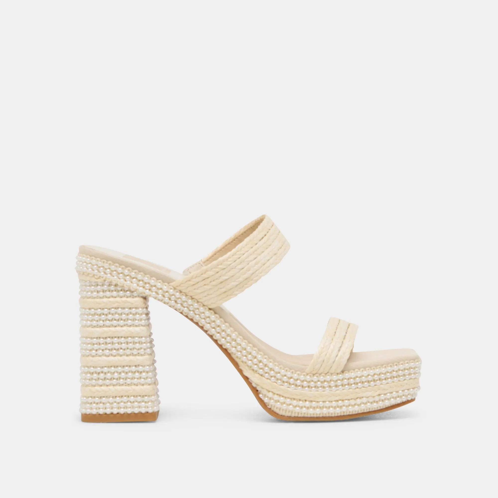ALIYA PEARL ABSÄTZE VANILLE-RAFFIA