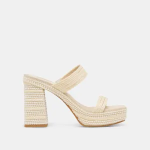 ALIYA PEARL ABSÄTZE VANILLE-RAFFIA