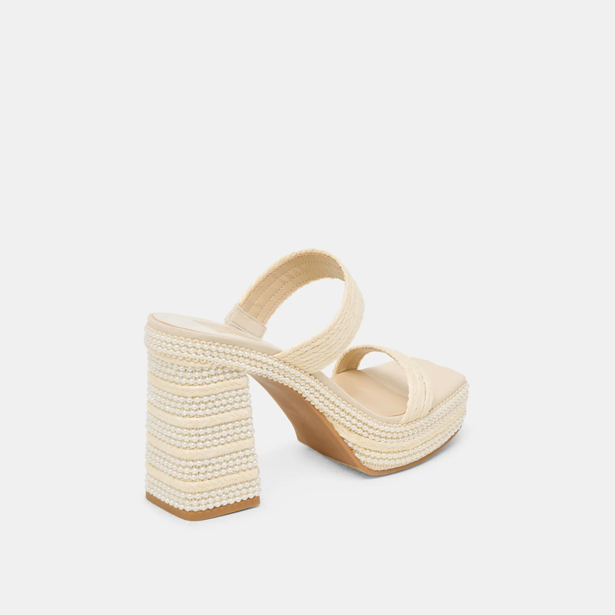 ALIYA PEARL ABSÄTZE VANILLE-RAFFIA