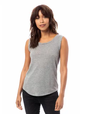 Alternative AA4013 Damen-Rundhals-T-Shirt mit Cap-Ärmeln aus Satin-Jersey