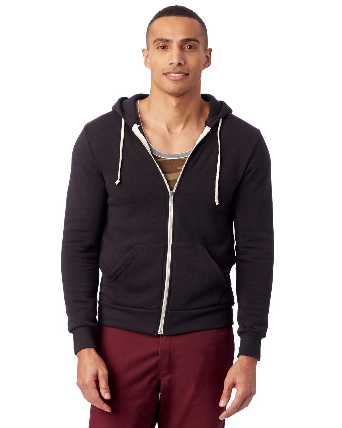 Alternative AA9590 Herren Rocky Eco-Fleece Reißverschluss-Hoodie