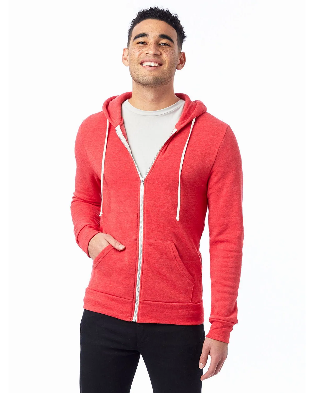 Alternative AA9590 Herren Rocky Eco-Fleece Reißverschluss-Hoodie