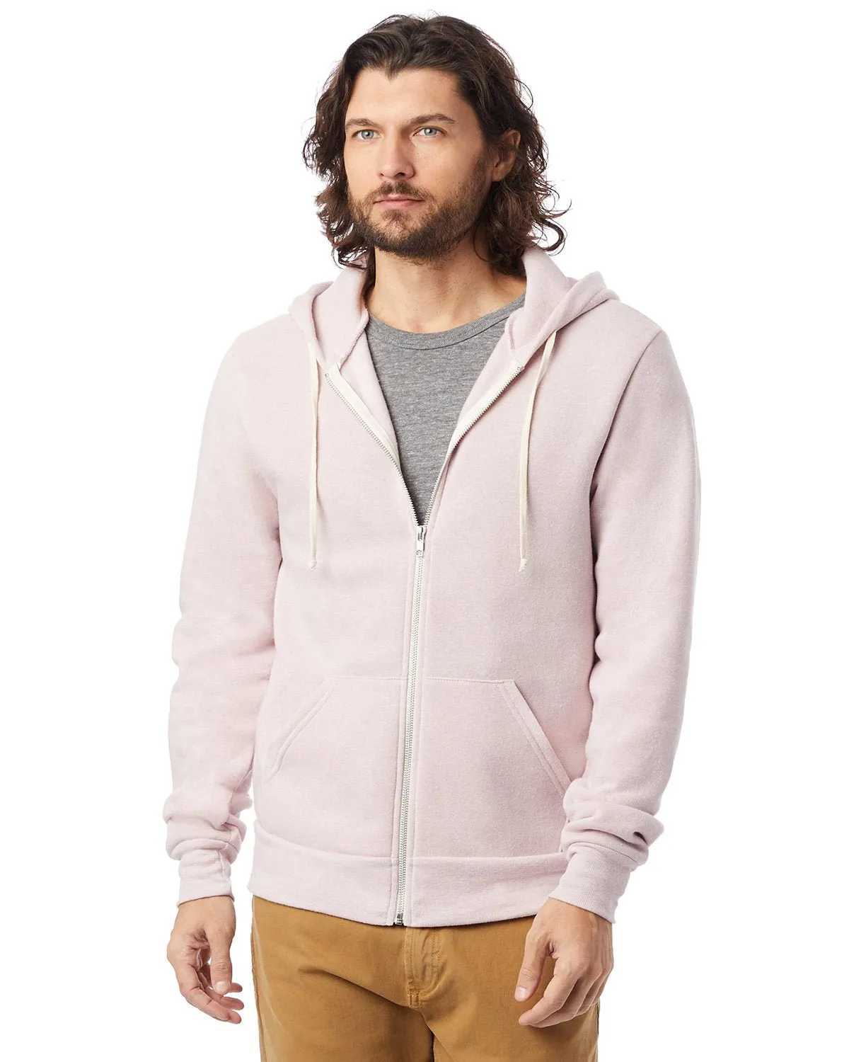 Alternative AA9590 Herren Rocky Eco-Fleece Reißverschluss-Hoodie