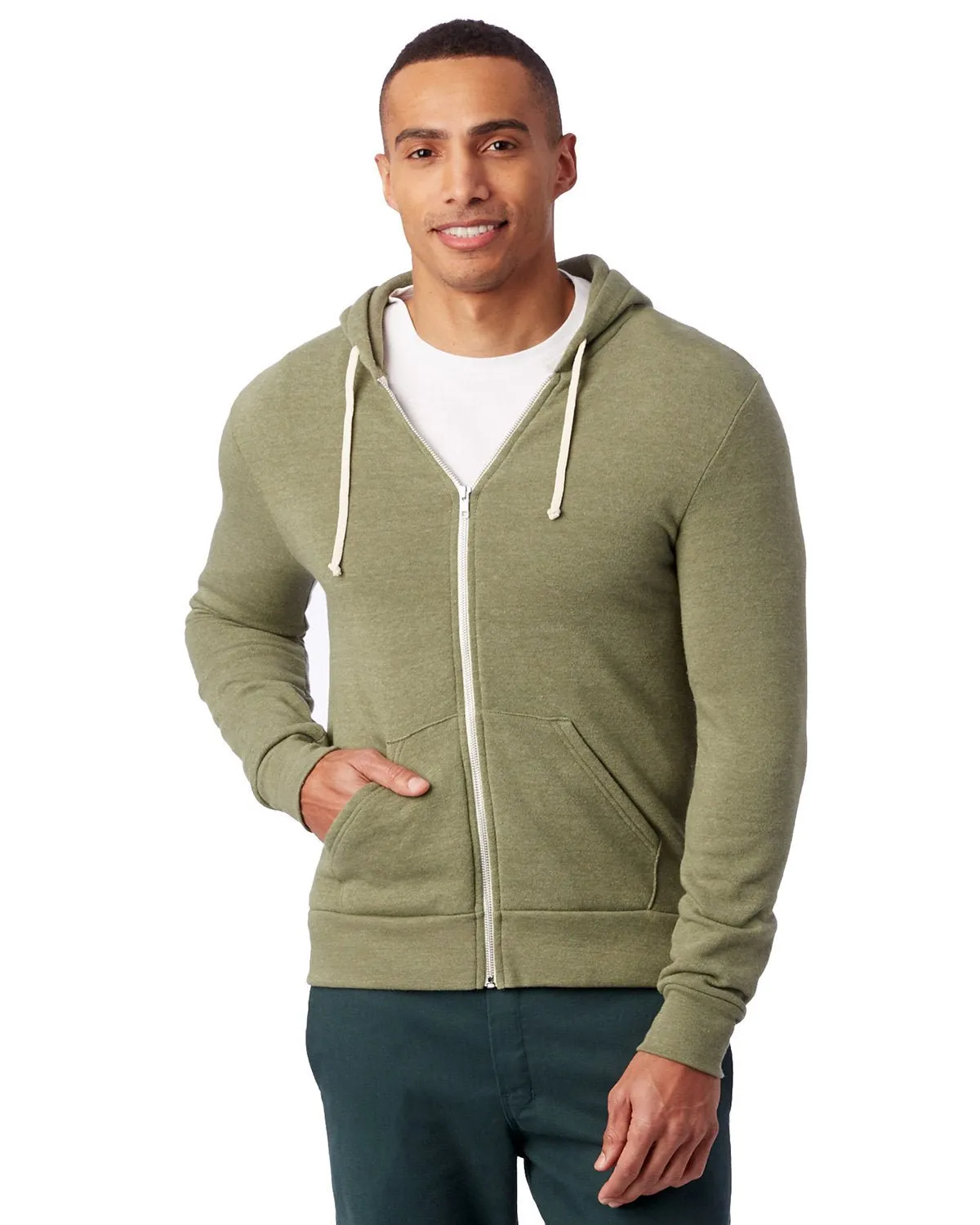 Alternative AA9590 Herren Rocky Eco-Fleece Reißverschluss-Hoodie