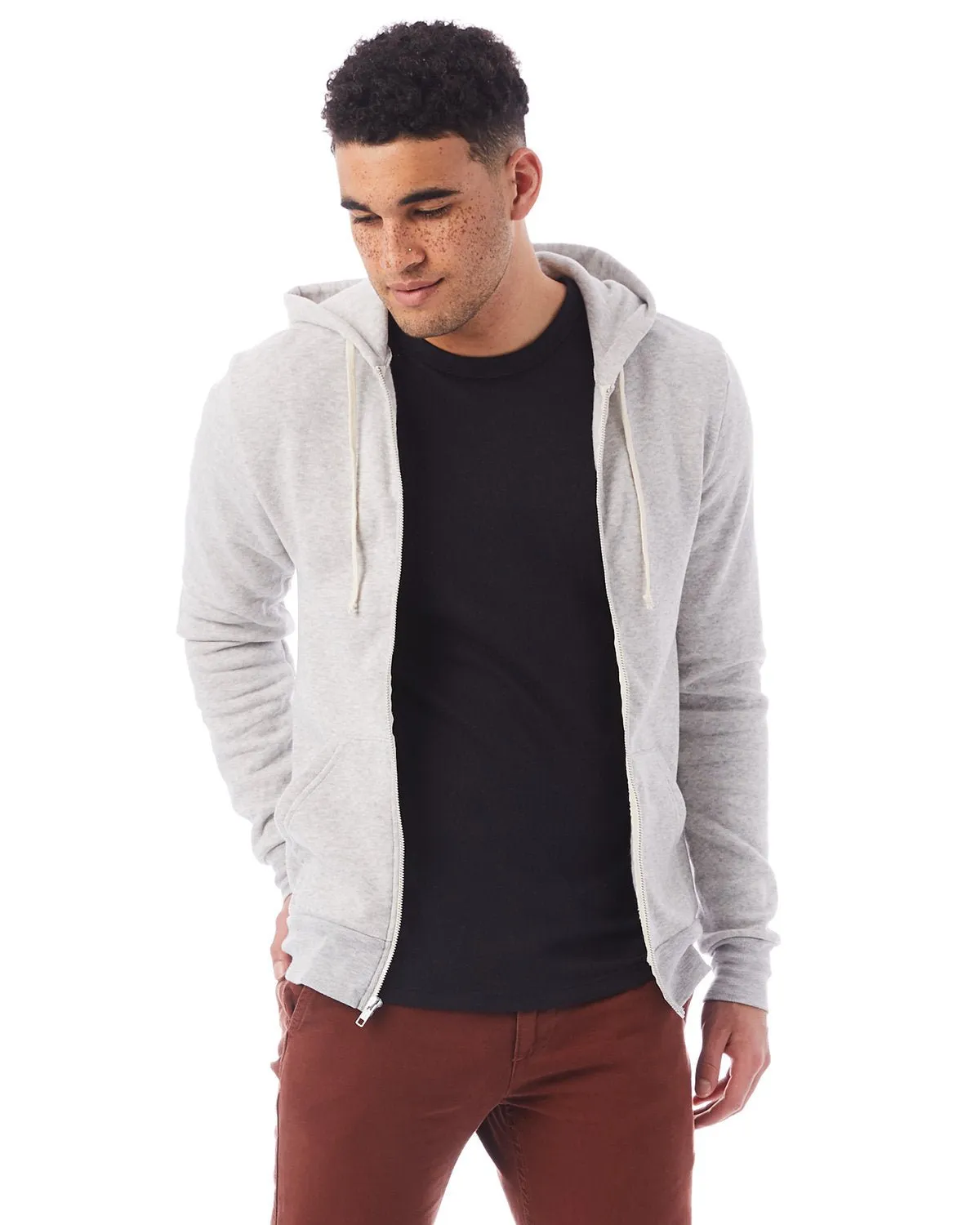 Alternative AA9590 Herren Rocky Eco-Fleece Reißverschluss-Hoodie