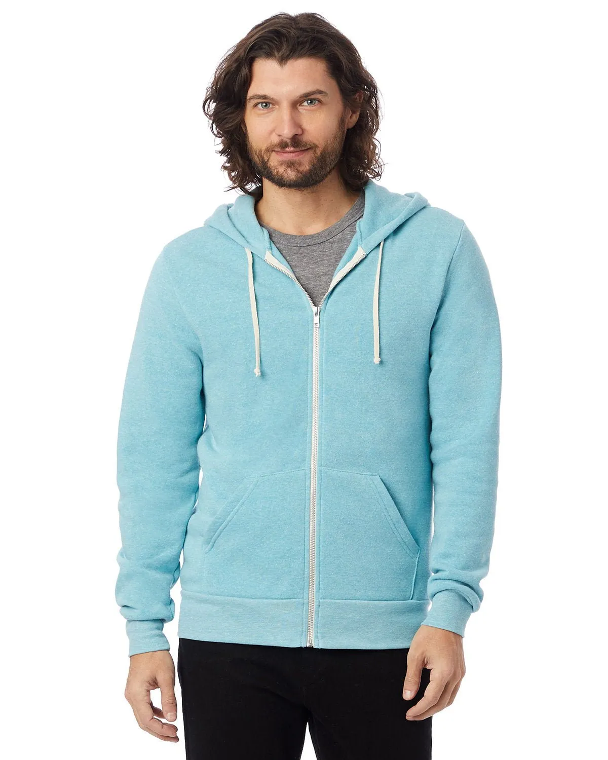 Alternative AA9590 Herren Rocky Eco-Fleece Reißverschluss-Hoodie