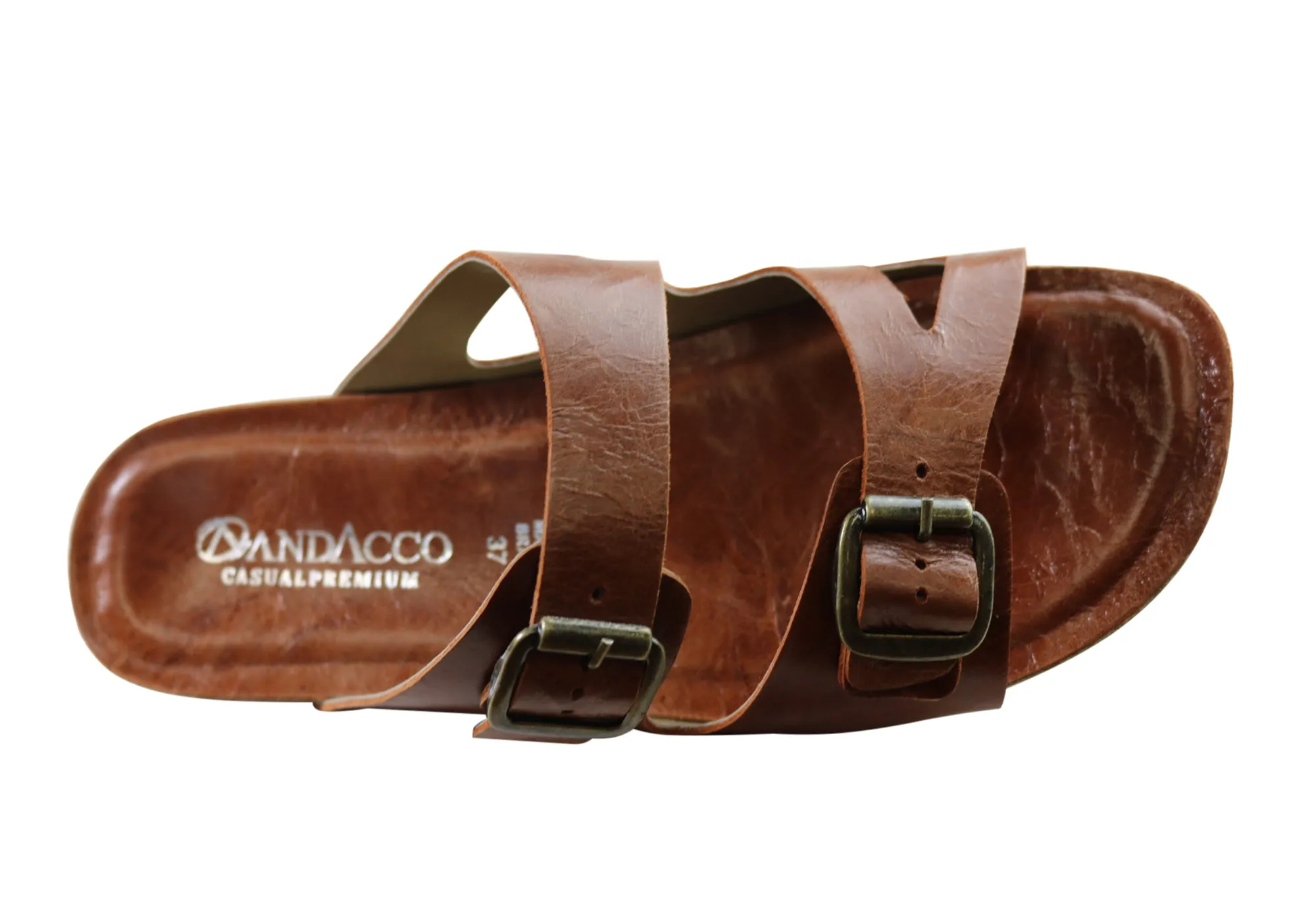 Andacco Angelika Damen Brasilianische Bequeme Leder Schlappen Sandalen Andacco Schuhe