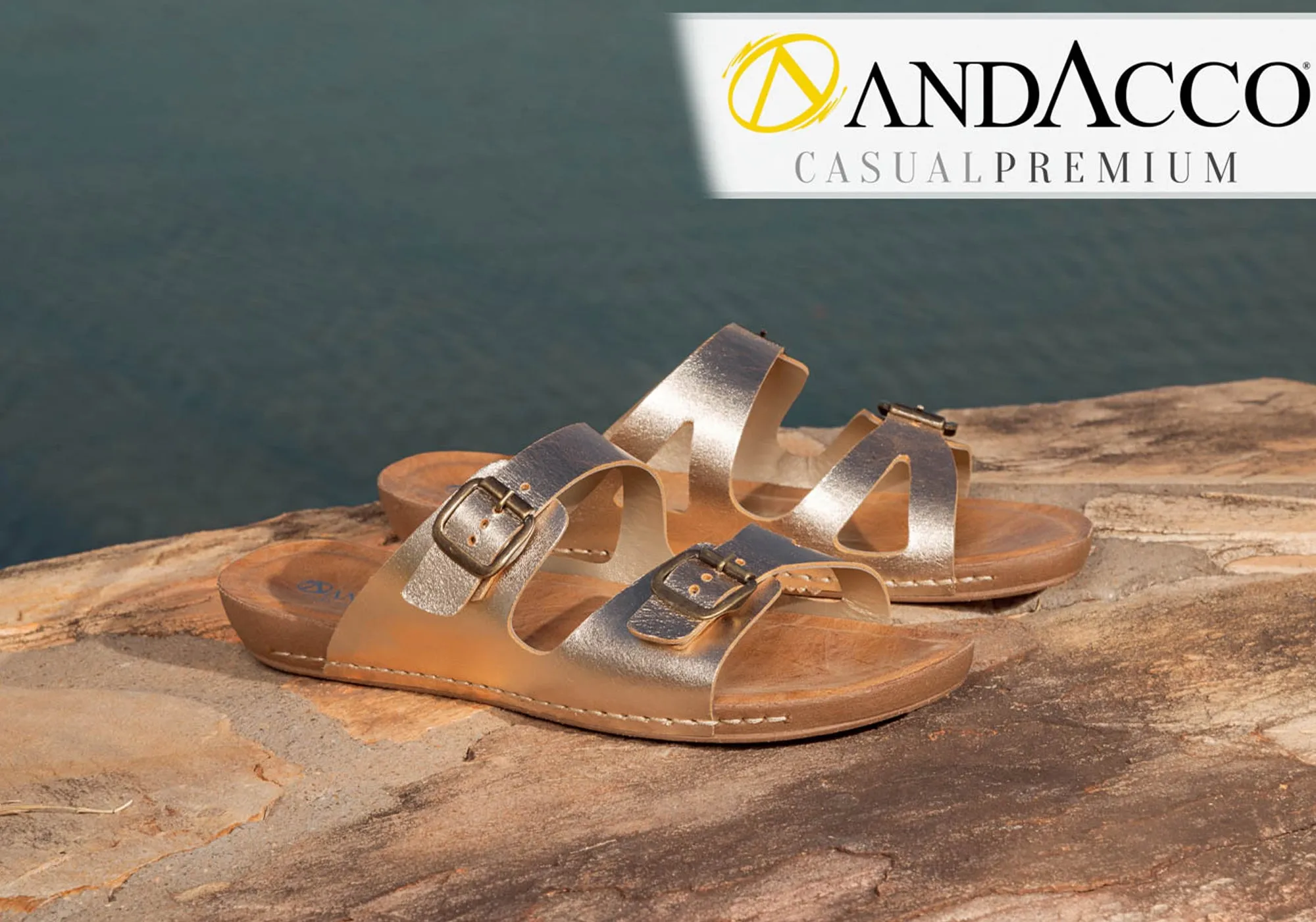 Andacco Angelika Damen Brasilianische Bequeme Leder Schlappen Sandalen Andacco Schuhe