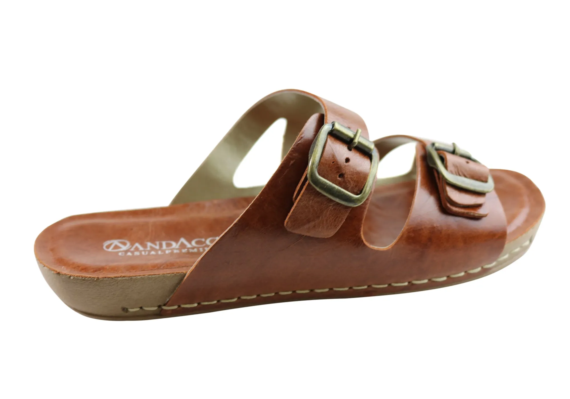Andacco Angelika Damen Brasilianische Bequeme Leder Schlappen Sandalen Andacco Schuhe