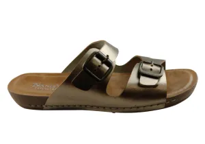 Andacco Angelika Damen Brasilianische Bequeme Leder Schlappen Sandalen Andacco Schuhe