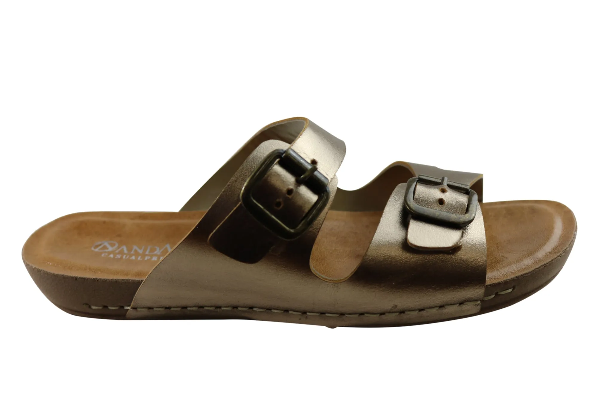 Andacco Angelika Damen Brasilianische Bequeme Leder Schlappen Sandalen Andacco Schuhe