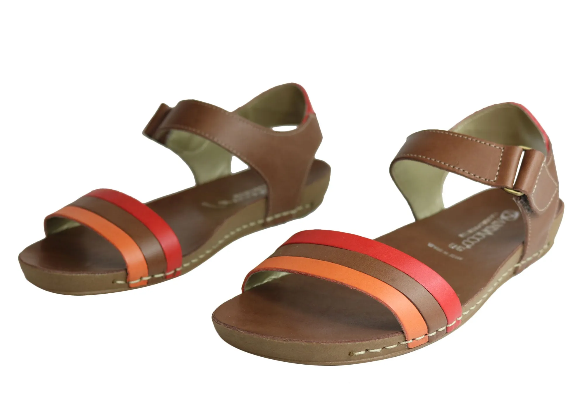 Andacco Canni Damen Bequeme Flache Ledersandalen Hergestellt In Brasilien Andacco Schuhe