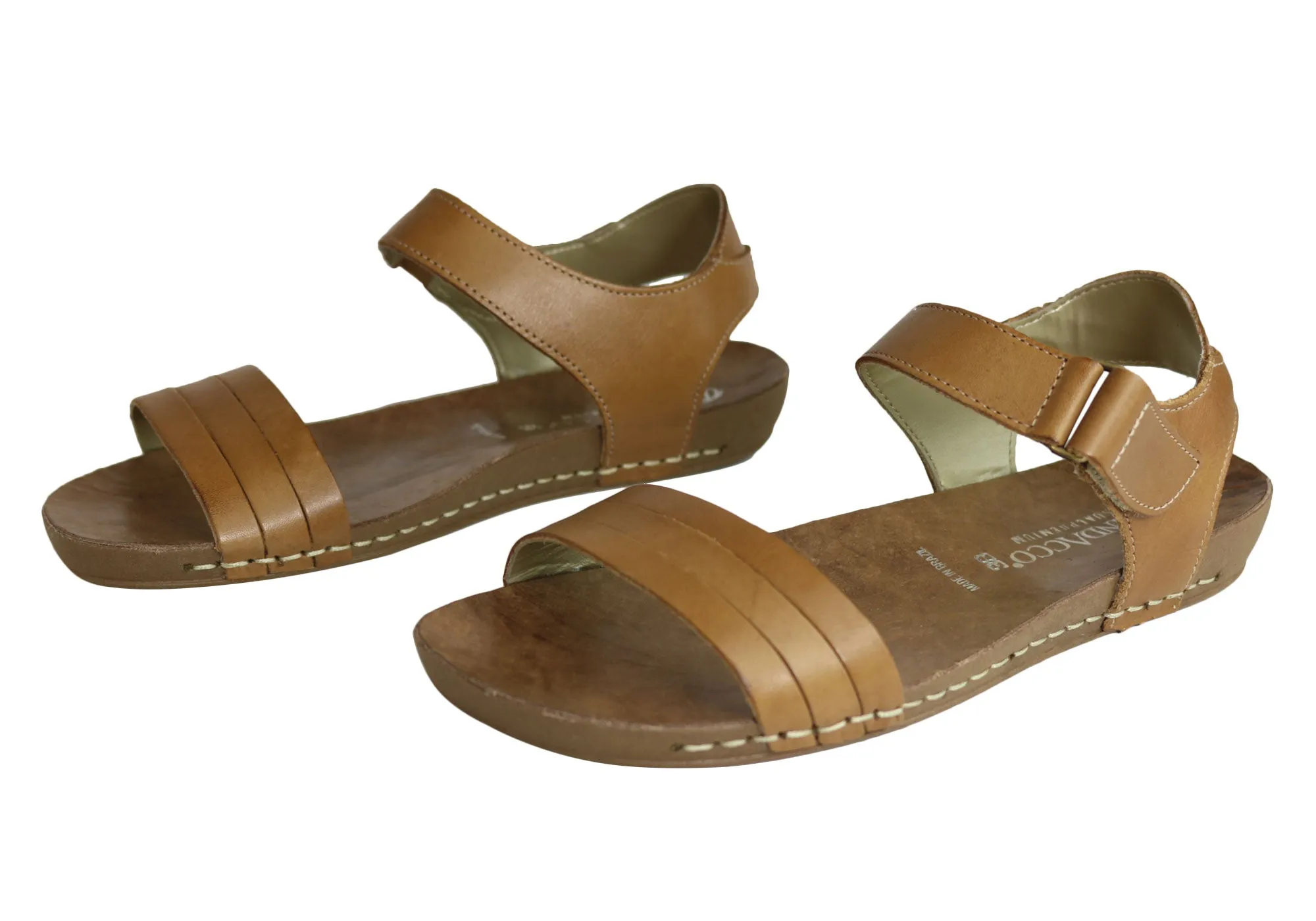 Andacco Canni Damen Bequeme Flache Ledersandalen Hergestellt In Brasilien Andacco Schuhe