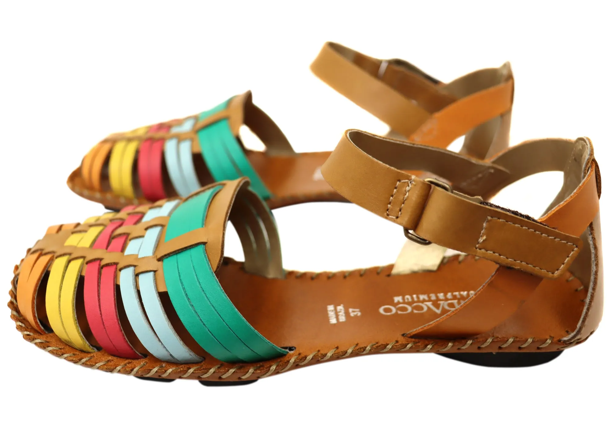 Andacco Olandie Damen Komfort Brazilian Geschlossene Zehen Ledersandalen Andacco Schuhe