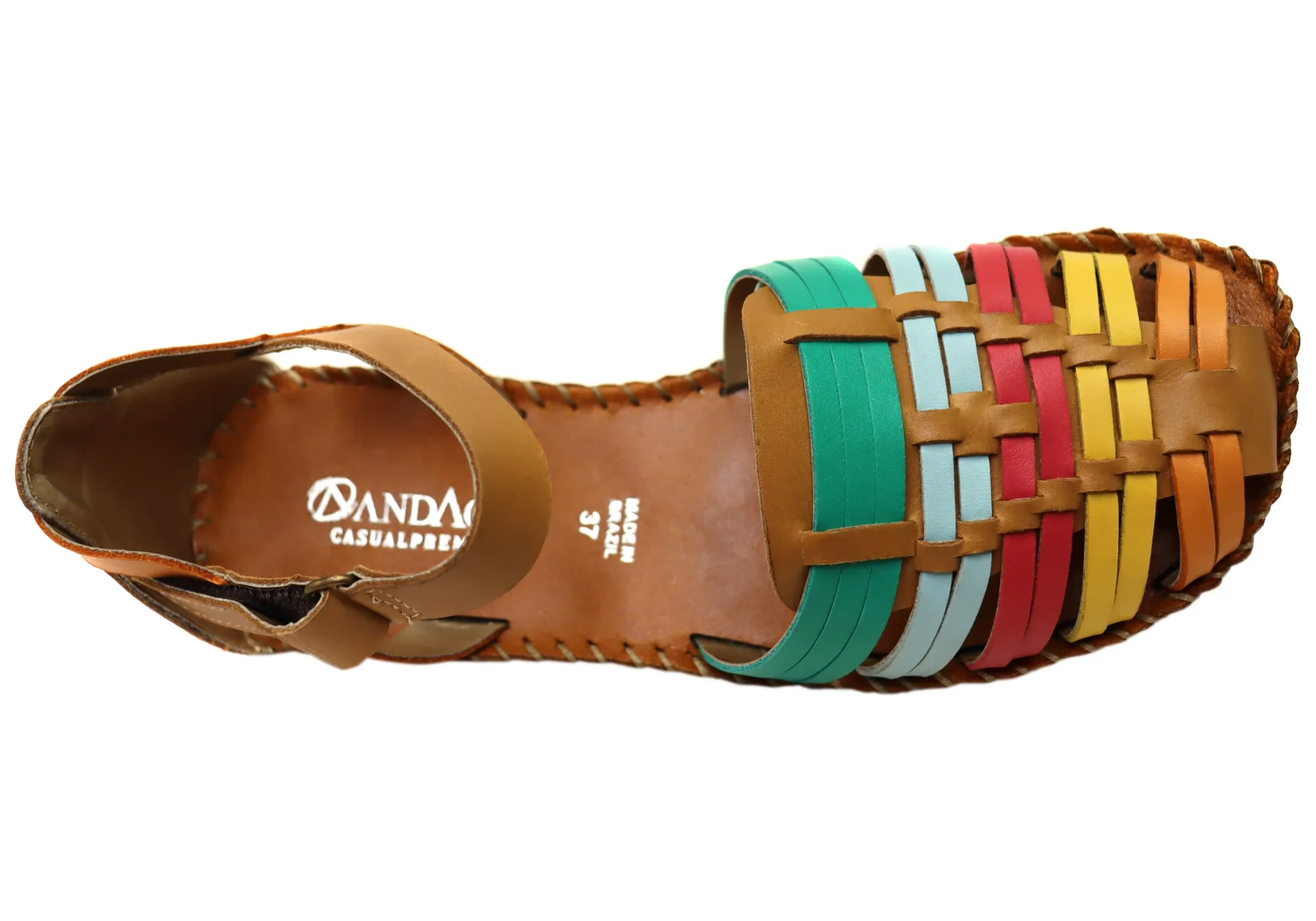 Andacco Olandie Damen Komfort Brazilian Geschlossene Zehen Ledersandalen Andacco Schuhe