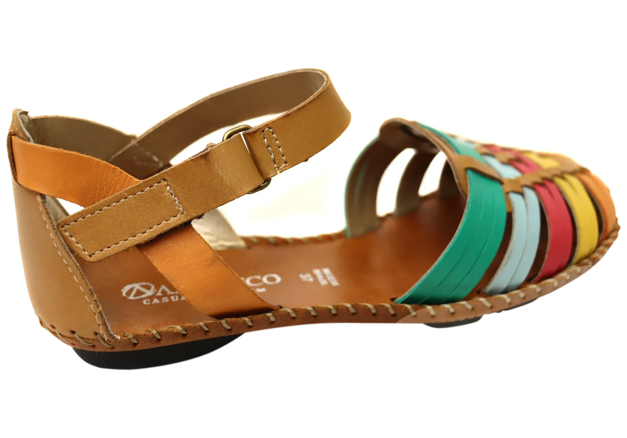 Andacco Olandie Damen Komfort Brazilian Geschlossene Zehen Ledersandalen Andacco Schuhe