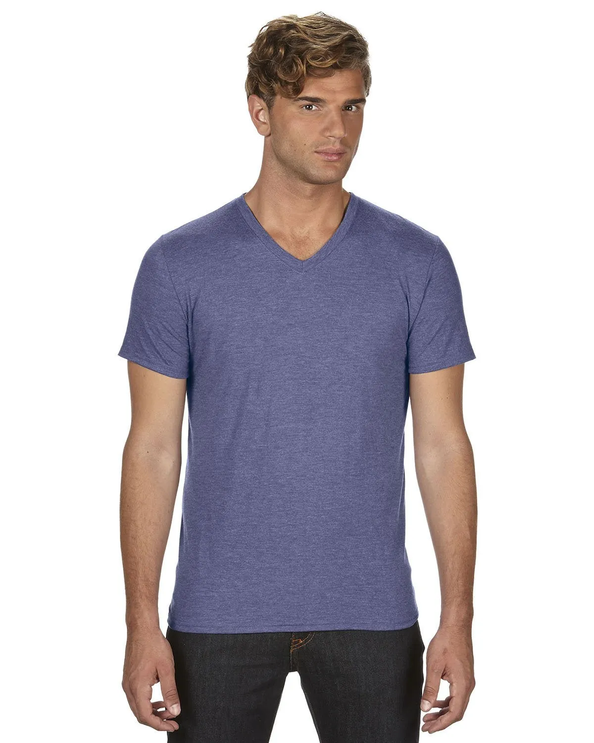 Anvil 6752 Damen Triblend V-Ausschnitt T-Shirt