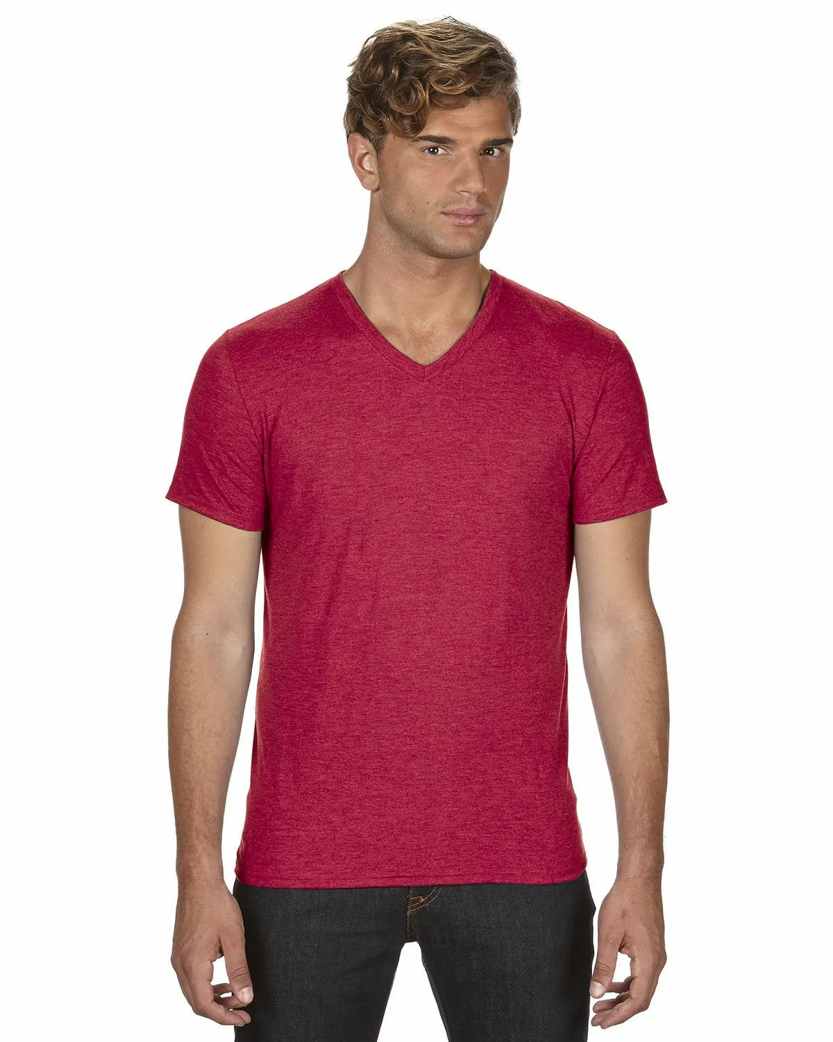 Anvil 6752 Damen Triblend V-Ausschnitt T-Shirt