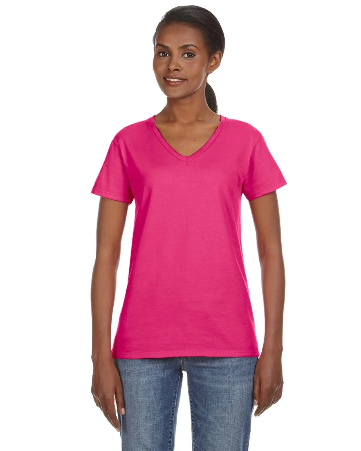 Anvil 88VL Damen Leichtes V-Ausschnitt T-Shirt