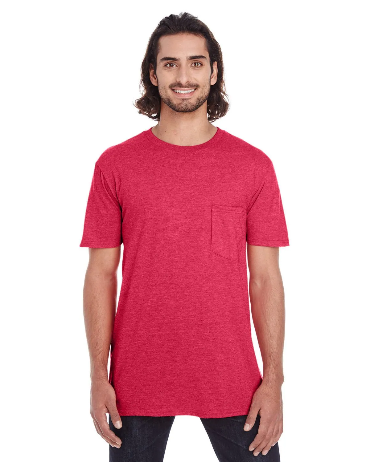 Anvil 983 Leichtes T-Shirt für Erwachsene mit Brusttasche