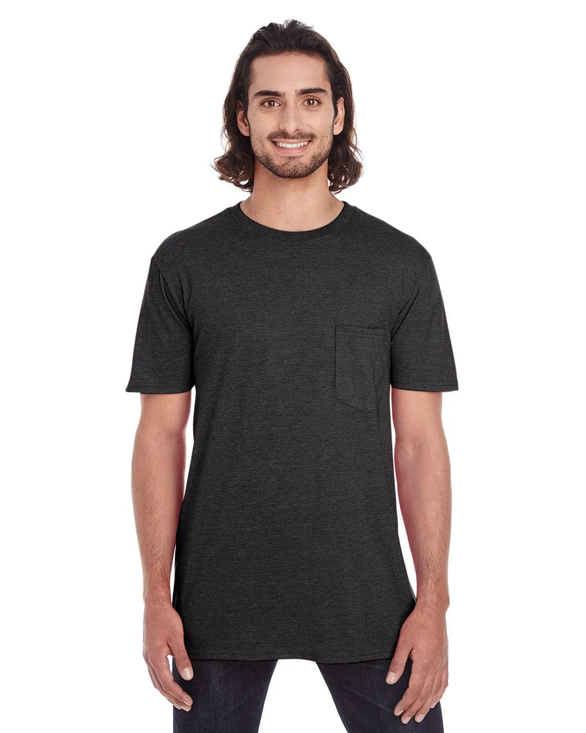 Anvil 983 Leichtes T-Shirt für Erwachsene mit Brusttasche