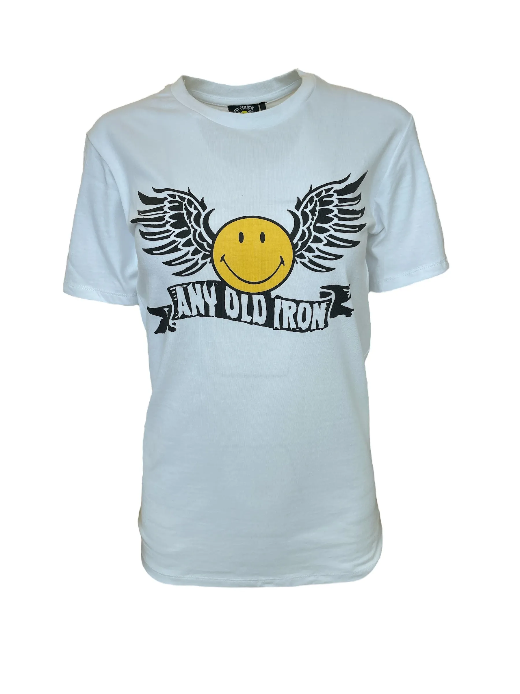 Any Old Iron x Smiley Wings Weißes T-Shirt