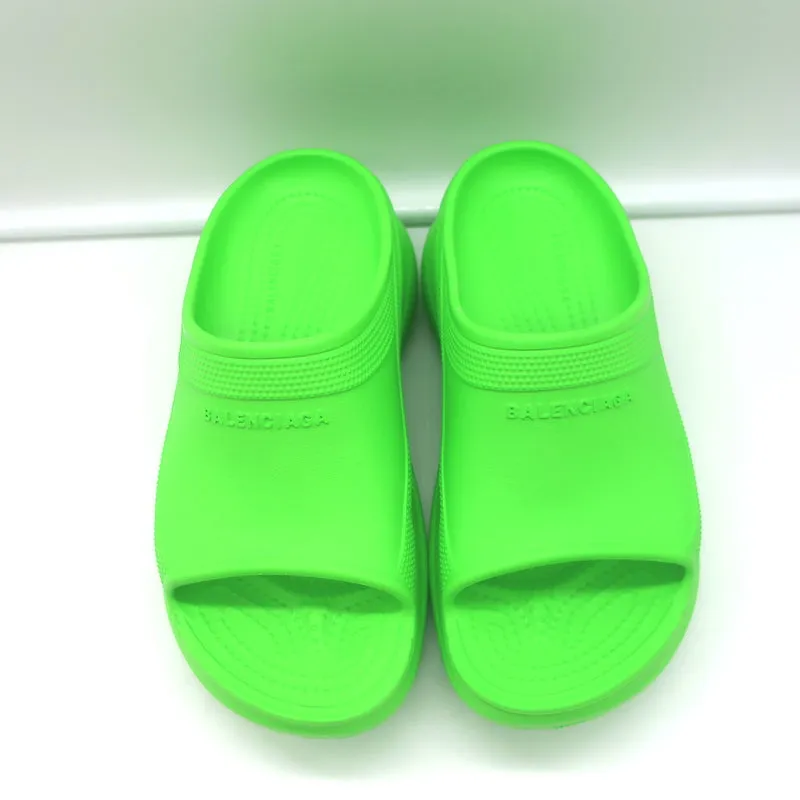Balenciaga x Crocs Pool Slide Sandalen Neon Grün Gummi Größe 36 NEU