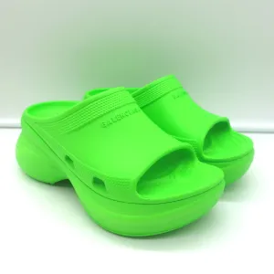 Balenciaga x Crocs Pool Slide Sandalen Neon Grün Gummi Größe 36 NEU