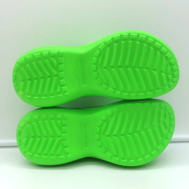 Balenciaga x Crocs Pool Slide Sandalen Neon Grün Gummi Größe 36 NEU