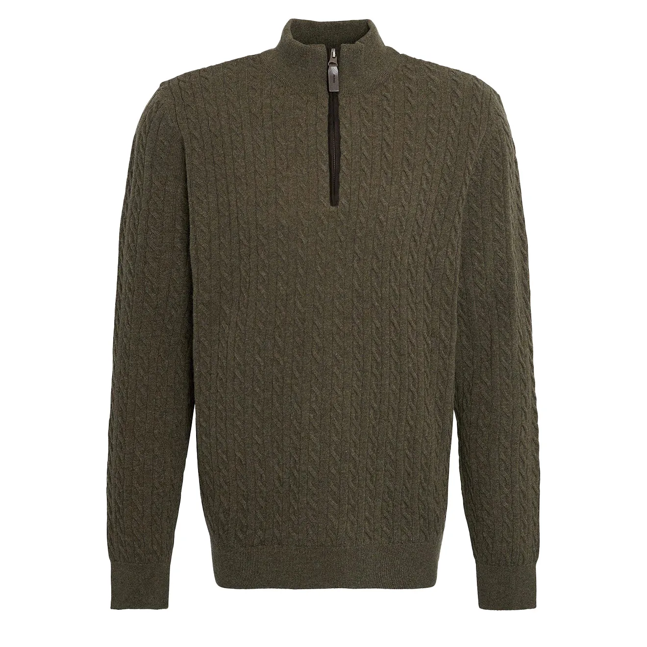 Barbour Ramsden Halbzip Strickpullover Efeugrün
