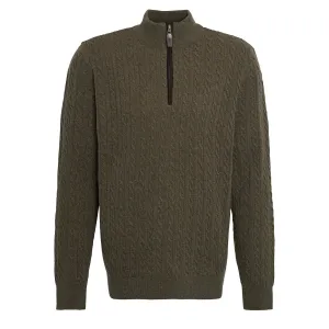 Barbour Ramsden Halbzip Strickpullover Efeugrün