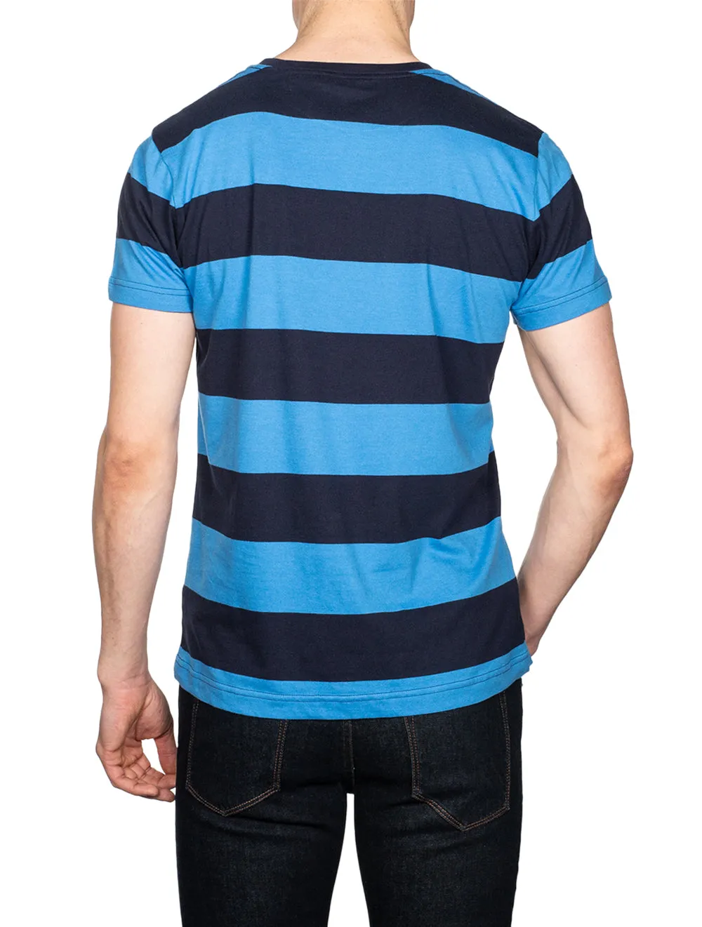 Barstripe Kurzarm T-Shirt Tagesblau