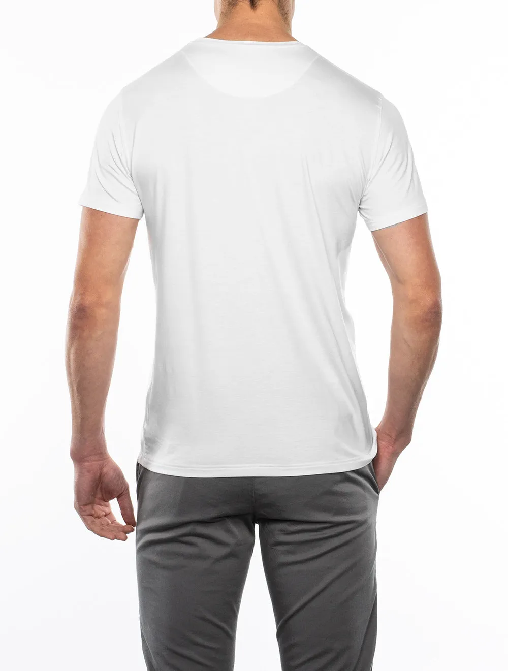 Basel Rundhals T-Shirt Weiß