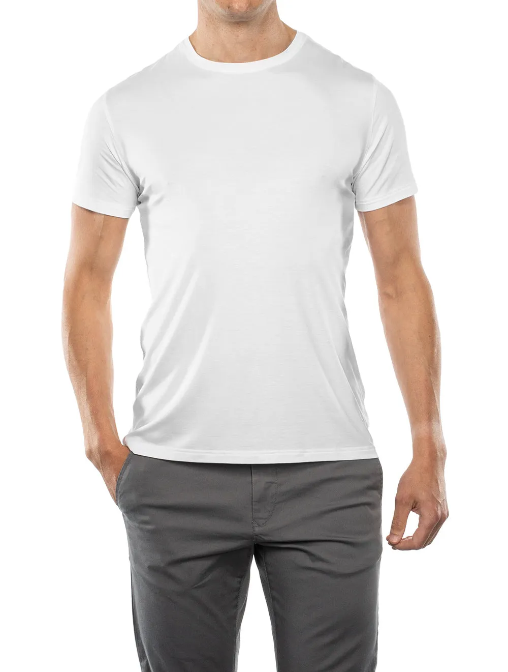 Basel Rundhals T-Shirt Weiß