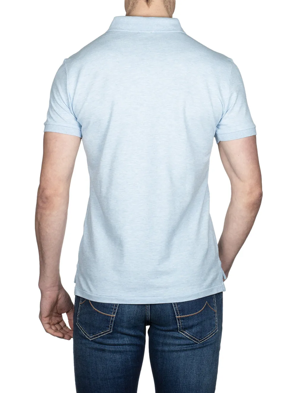 Basic Mesh Polo Elite Blau Meliert