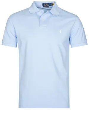 Einfaches Polohemd mit kurzen Ärmeln in Blau