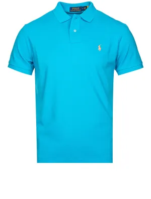 Einfaches Polohemd mit kurzen Ärmeln in Blau