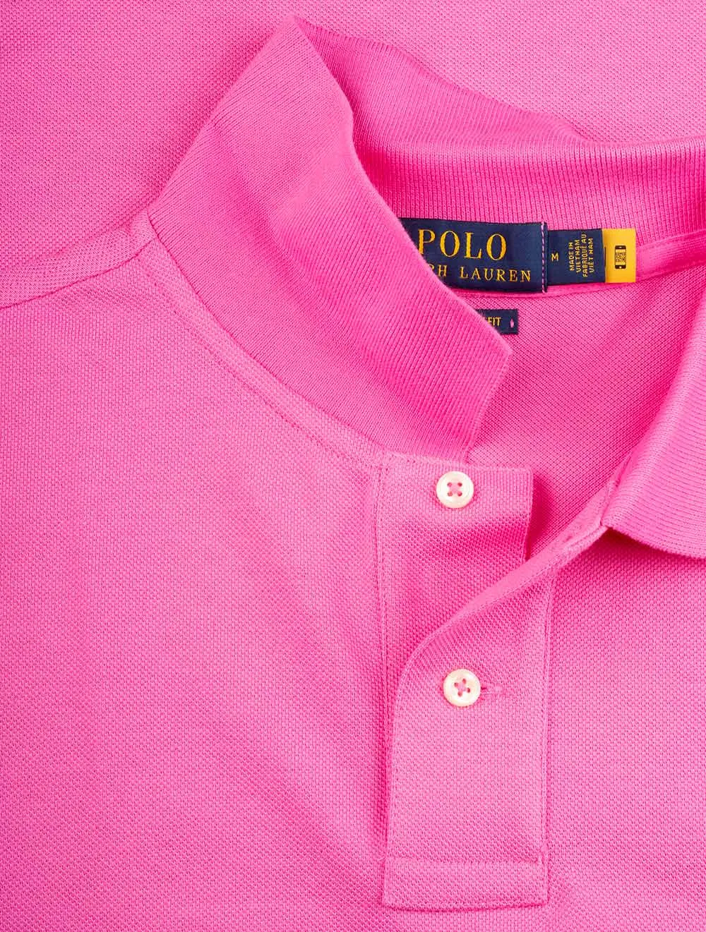 Einfaches Polohemd mit kurzen Ärmeln in Rosa