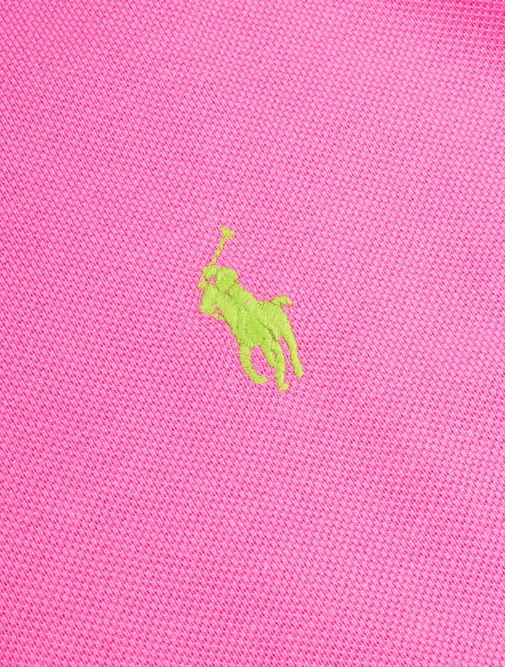 Einfaches Polohemd mit kurzen Ärmeln in Rosa