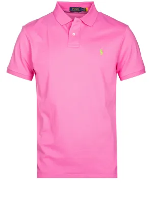 Einfaches Polohemd mit kurzen Ärmeln in Rosa