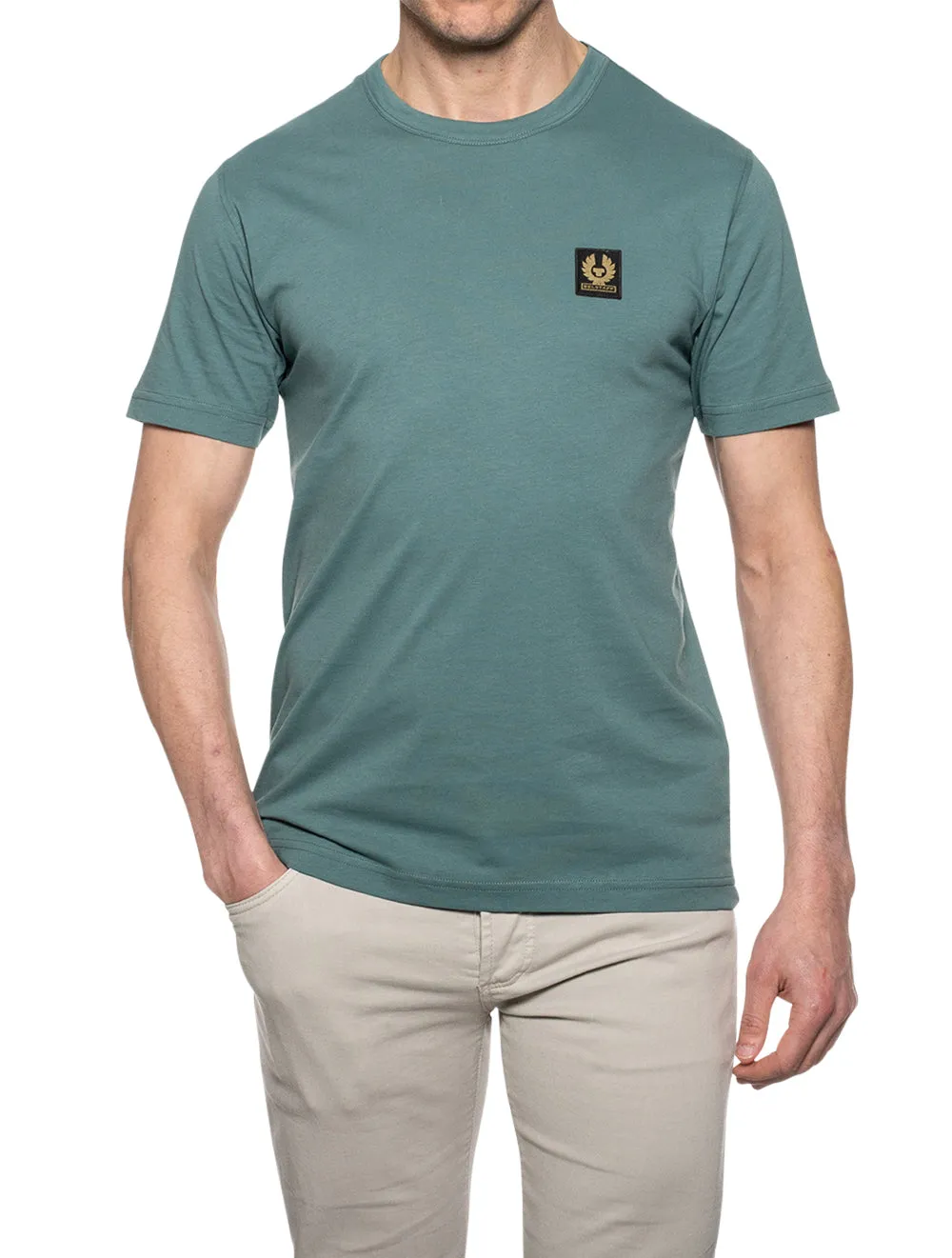 Basic T-Shirt Verblasstes Petrol