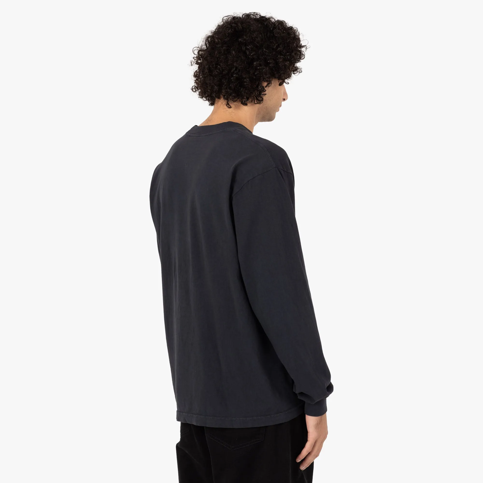Schönes Langarm-Shirt mit Logo links / Schwarz