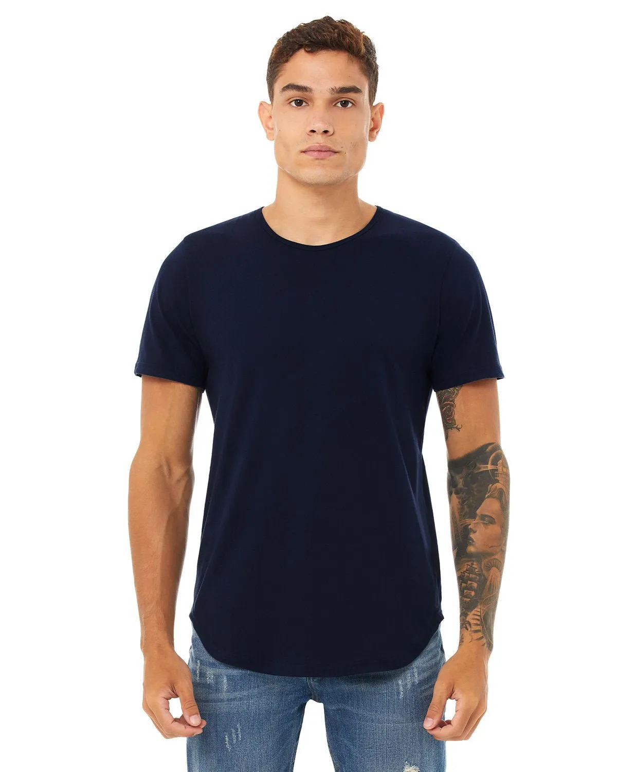 Bella   Canvas 3003C FWD Fashion Herren T-Shirt mit kurzen Ärmeln und gerundetem Saum