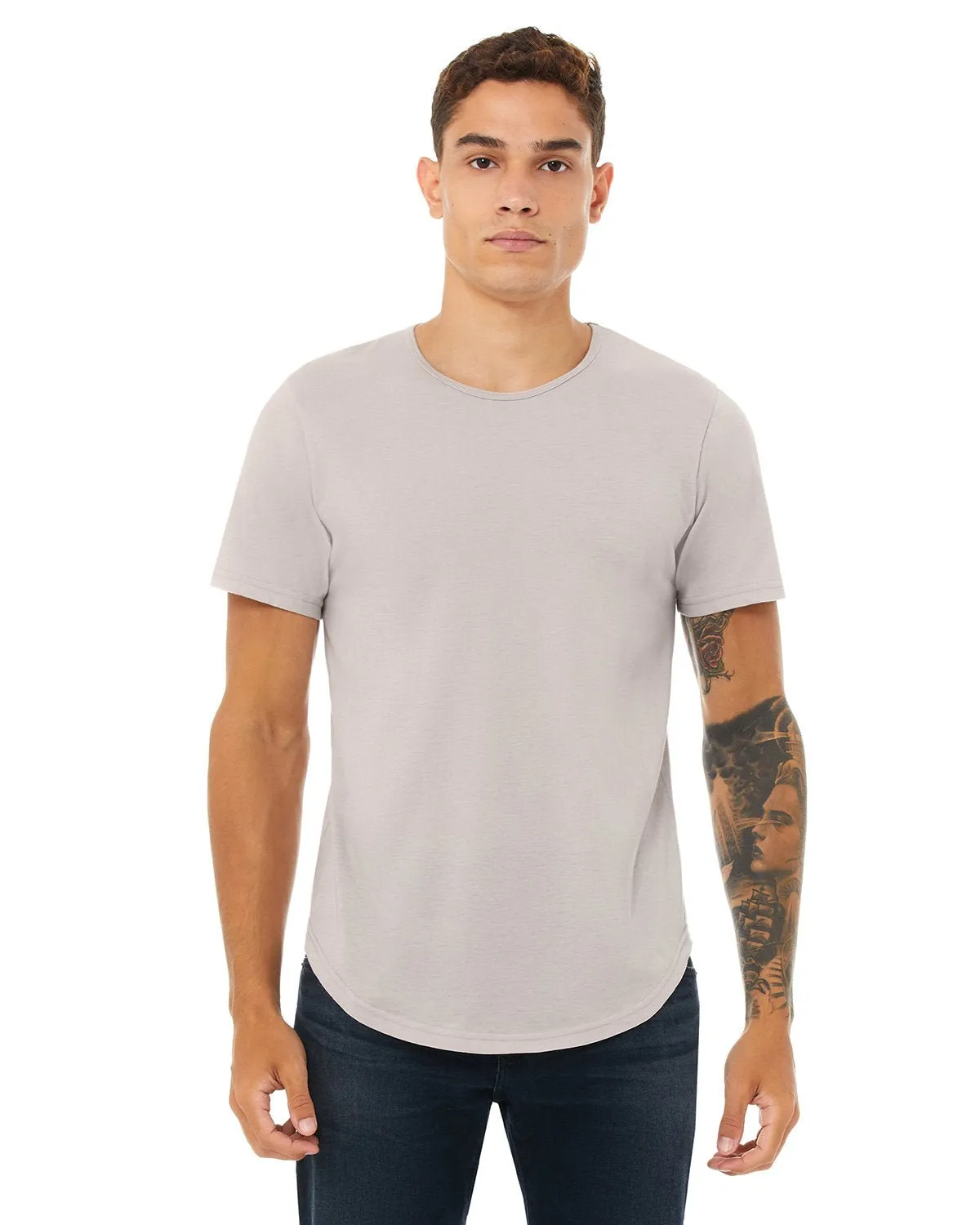 Bella   Canvas 3003C FWD Fashion Herren T-Shirt mit kurzen Ärmeln und gerundetem Saum