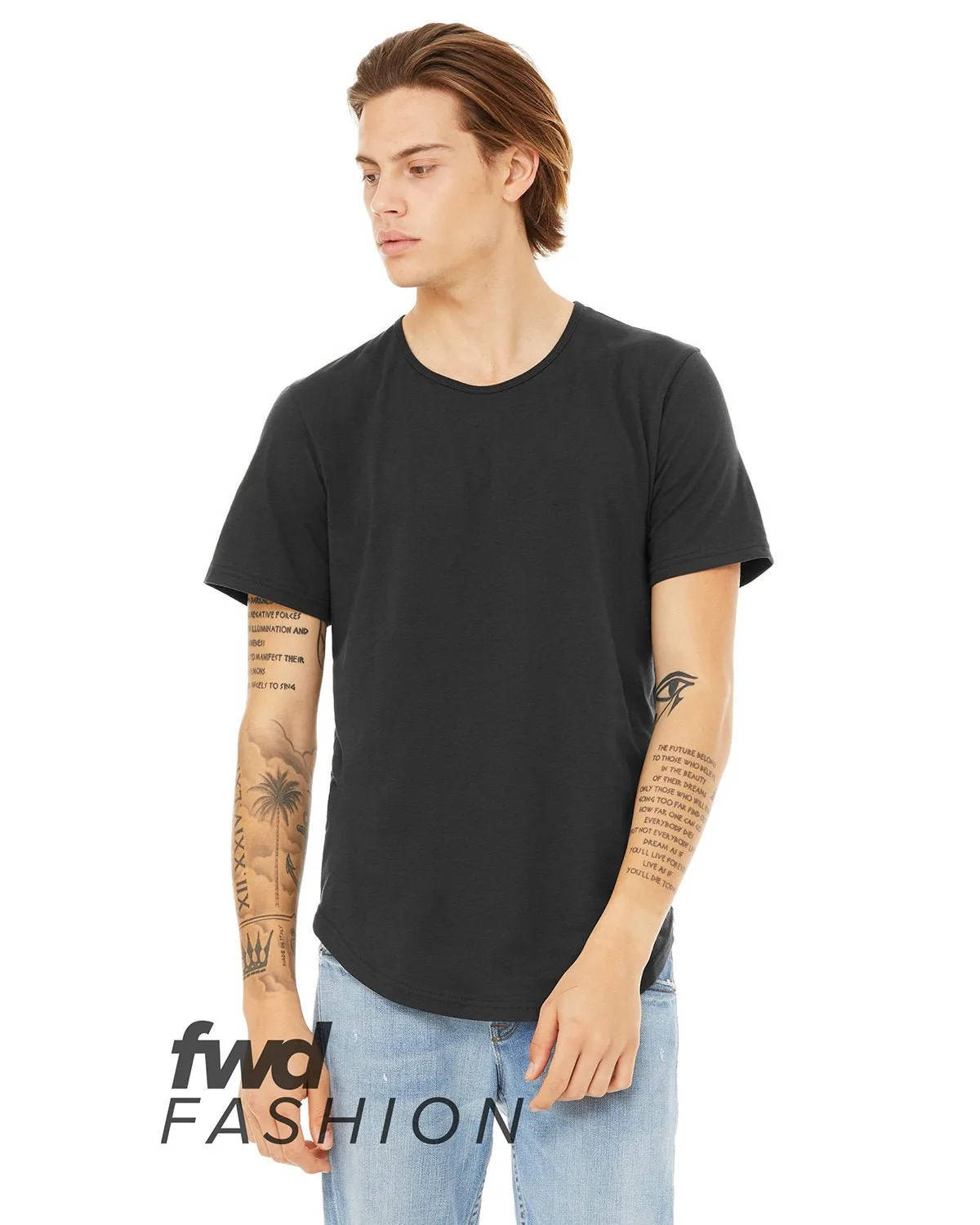 Bella   Canvas 3003C FWD Fashion Herren T-Shirt mit kurzen Ärmeln und gerundetem Saum